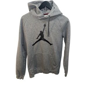 Nike Jordan Jumpman Logo Fleece Hoodie Men's Size S Grey/Black DA6801-091